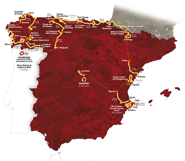 Mapa vuelta Ciclista España 2016