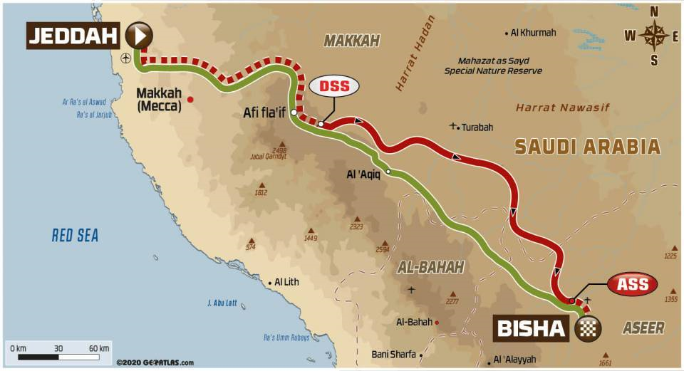 Mapa etapa 1 Dakar 2021 isb sport