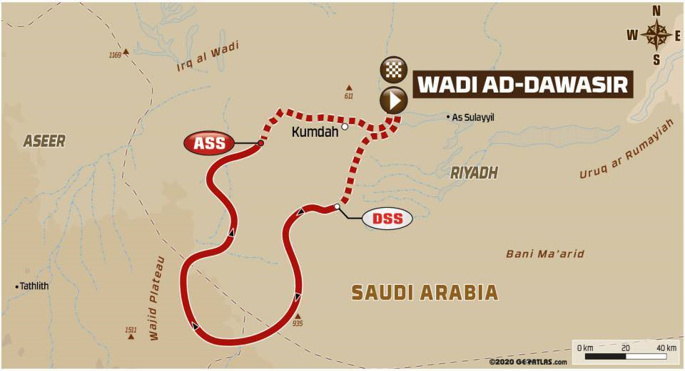 Mapa etapa 3 Dakar ISB Sport